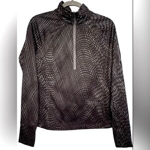 “TEK Gear” “Warmtek” Long Sleeve Black & Silver Half Zipper Front Sz (L) Top